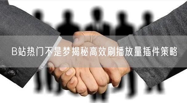 B站热门不是梦揭秘高效刷播放量插件策略