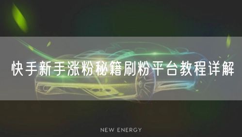 快手新手涨粉秘籍刷粉平台教程详解