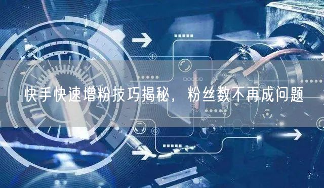 快手快速增粉技巧揭秘，粉丝数不再成问题