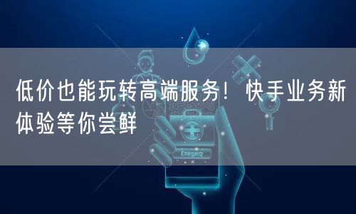 低价也能玩转高端服务！快手业务新体验等你尝鲜