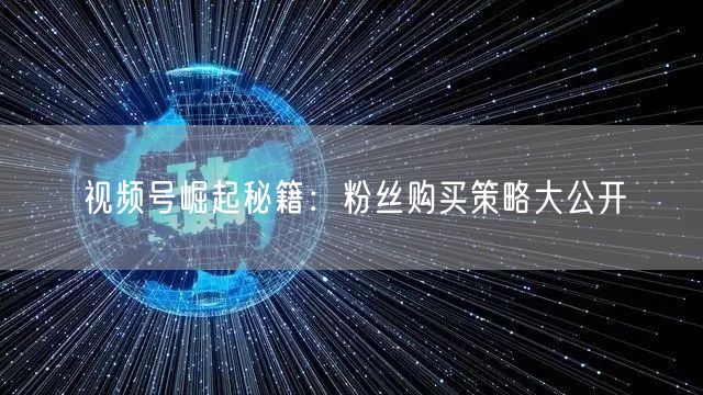 视频号崛起秘籍：粉丝购买策略大公开